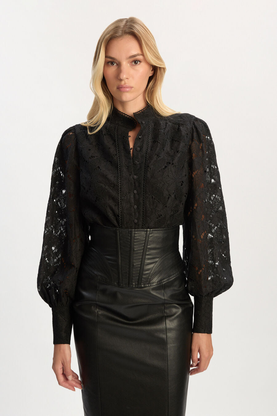 Olessia Lace Bodysuit- Black