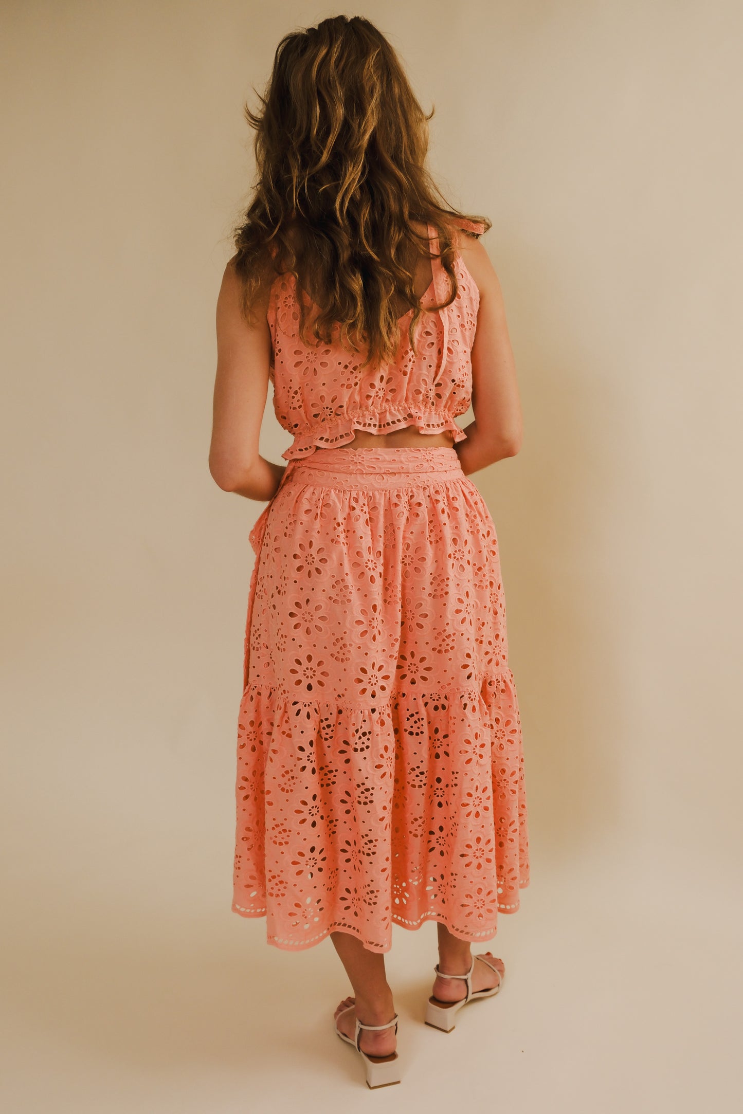 Chantel Skirt - Peach Eyelet