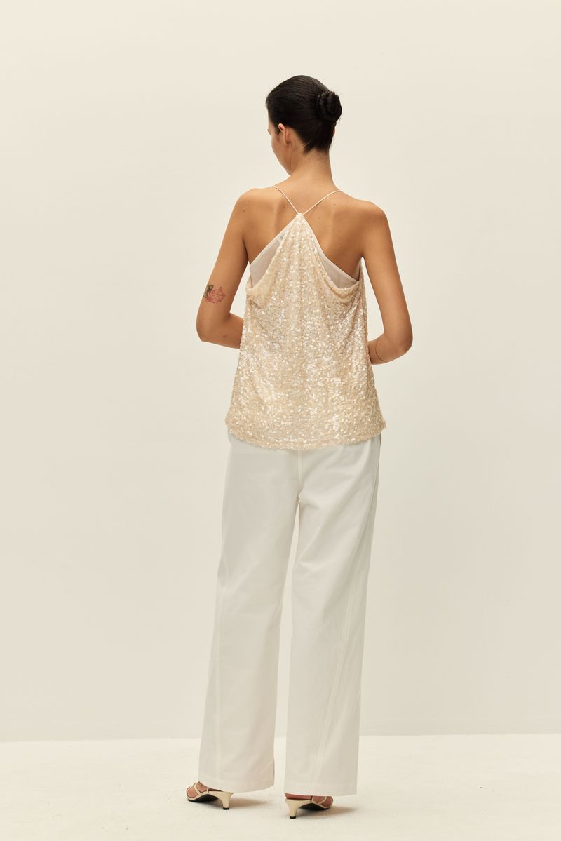 Cedar Sequin Top - Ecru