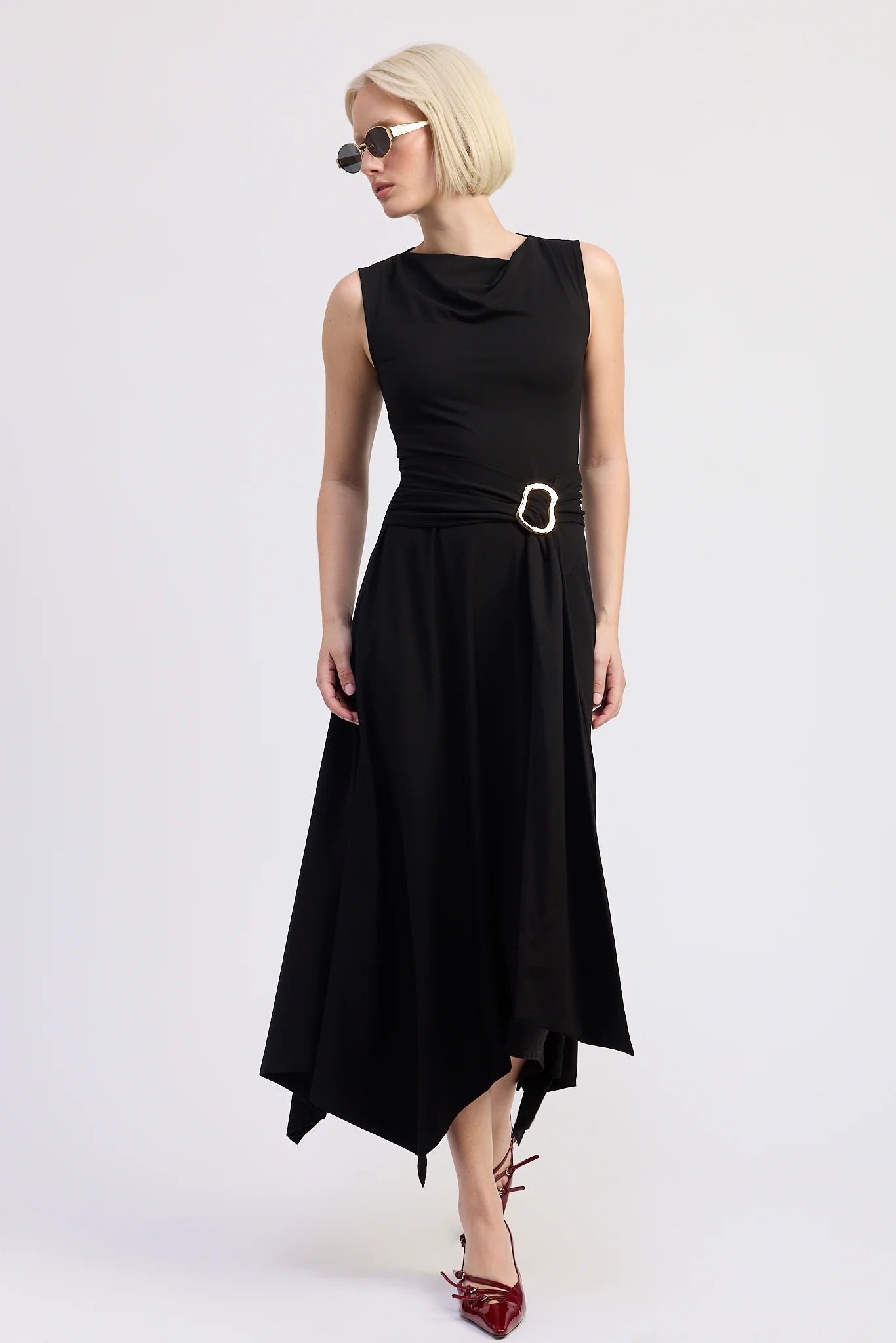 Piper Knit Midi Dress- Black L / Black Piper Knit Midi Dress- Black L / Black