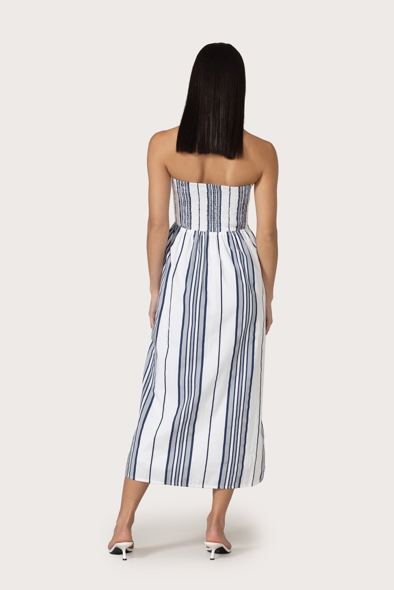 Dion Poplin Dress - Shadow Stripe