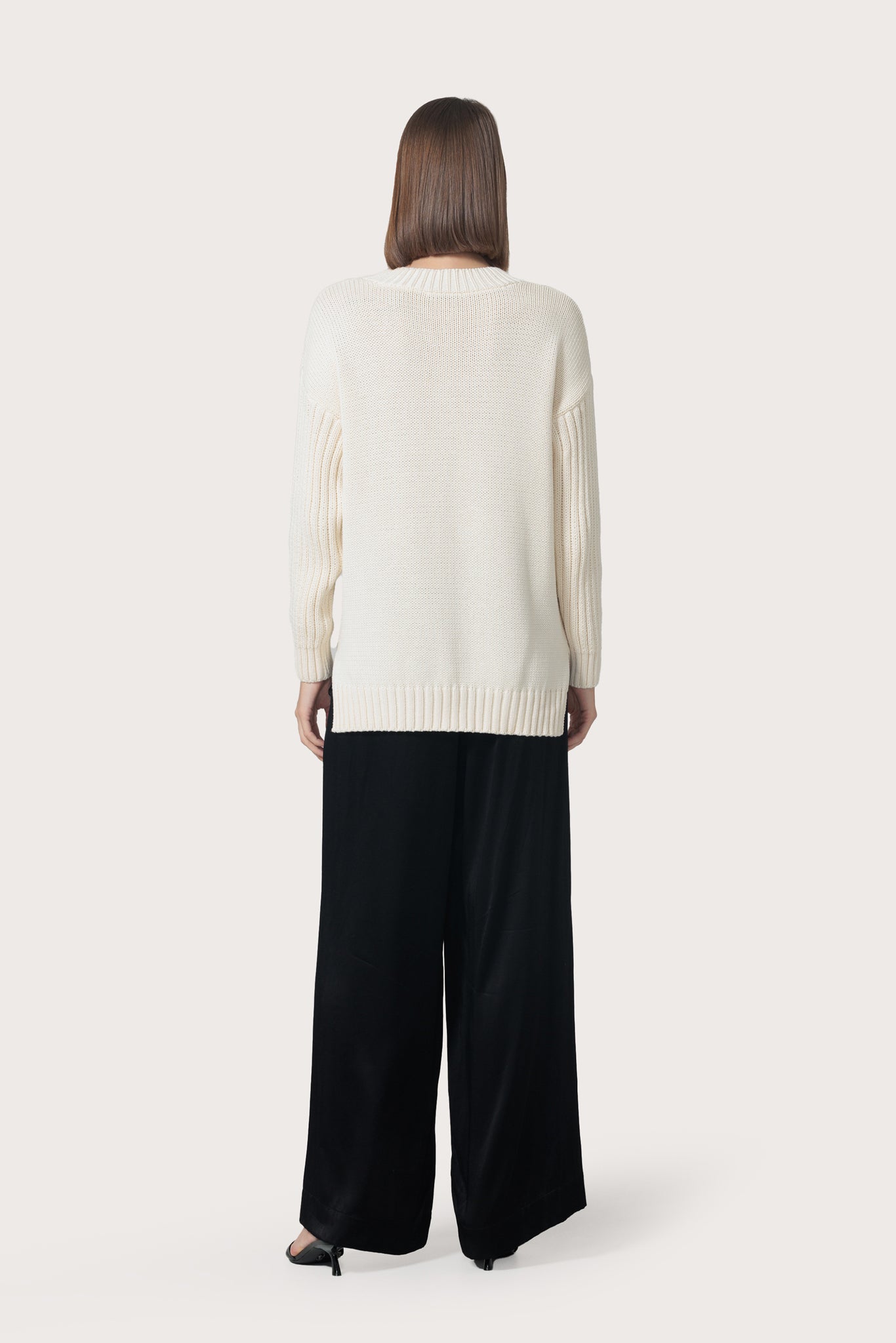 Ribbed sweater- Cream