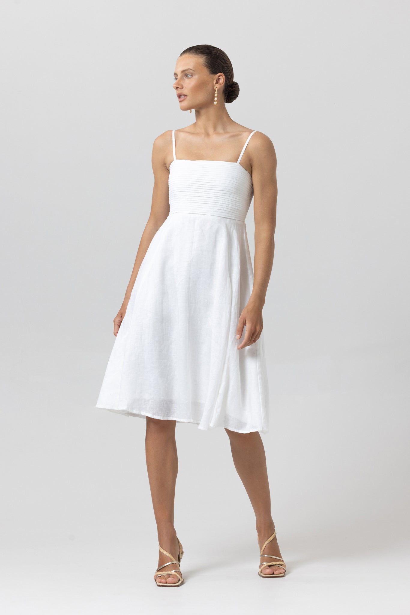 Andee Linen Dress - White