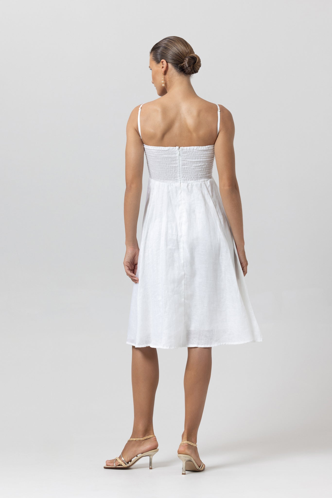 Andee Linen Dress - White