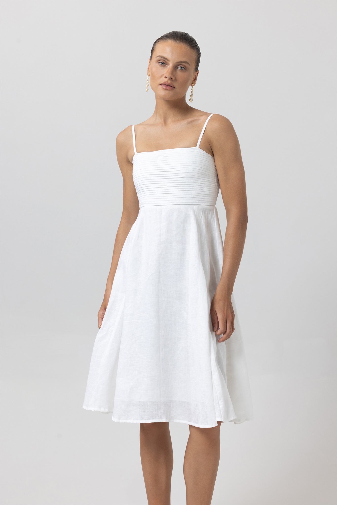Andee Linen Dress - White