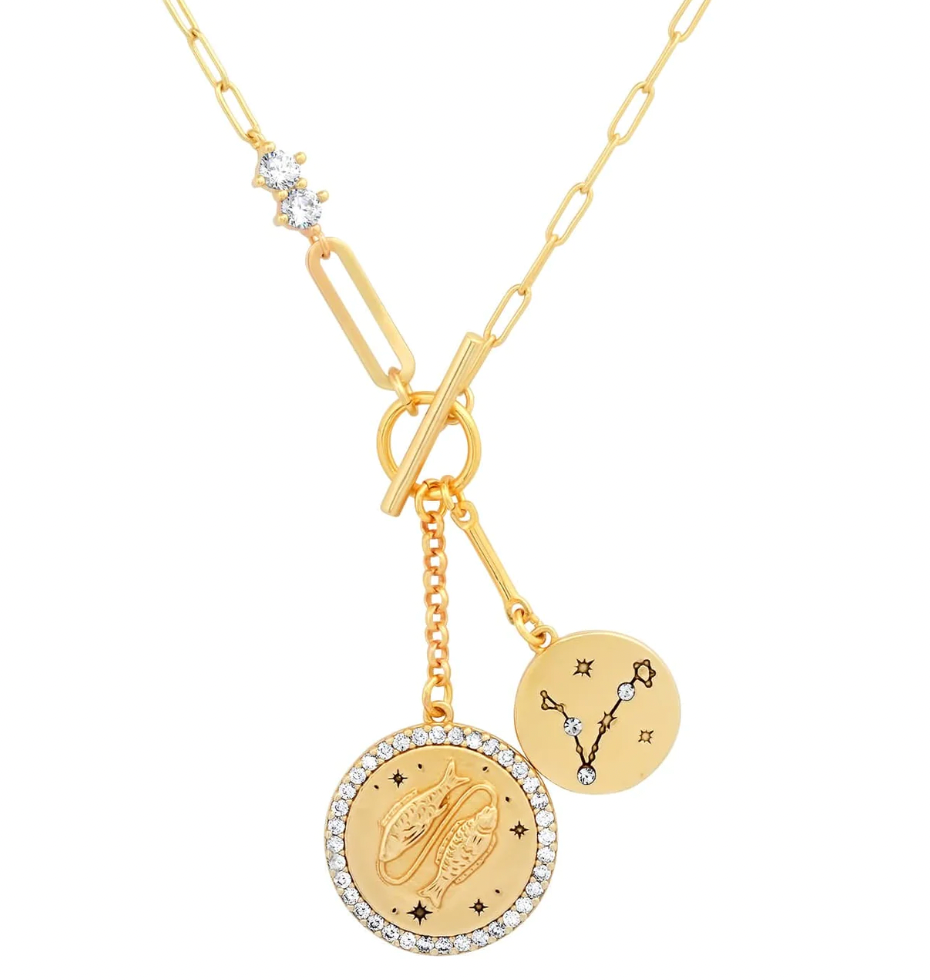 Gold Double Zodiac Pendent