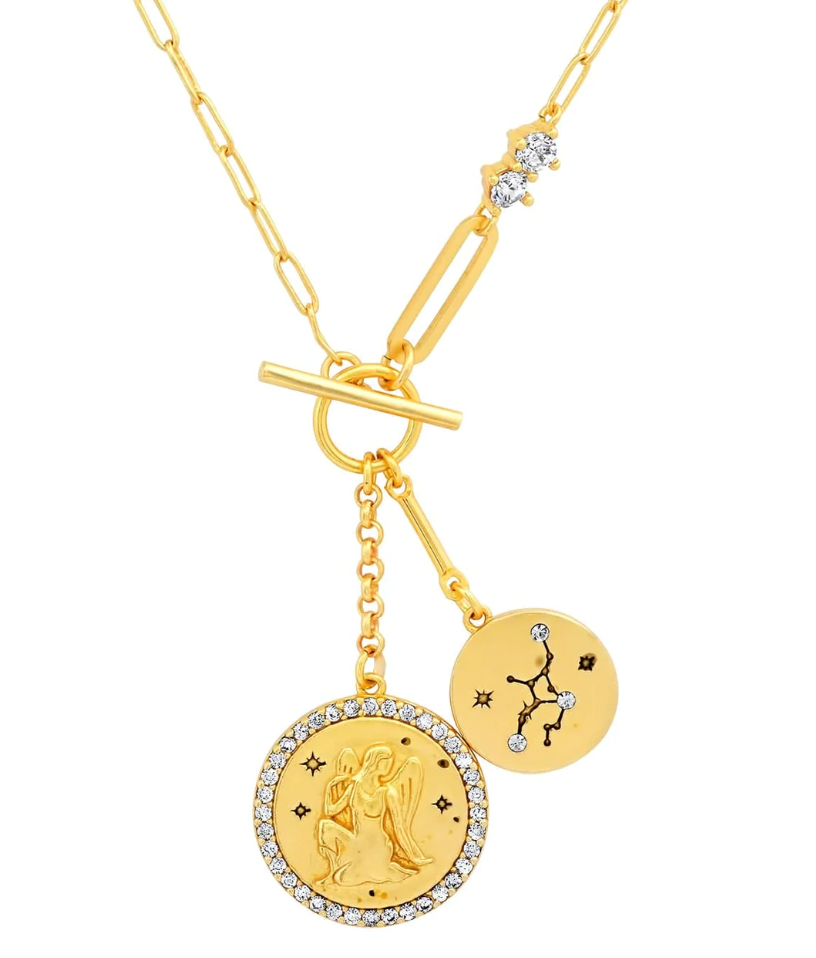 Gold Double Zodiac Pendent