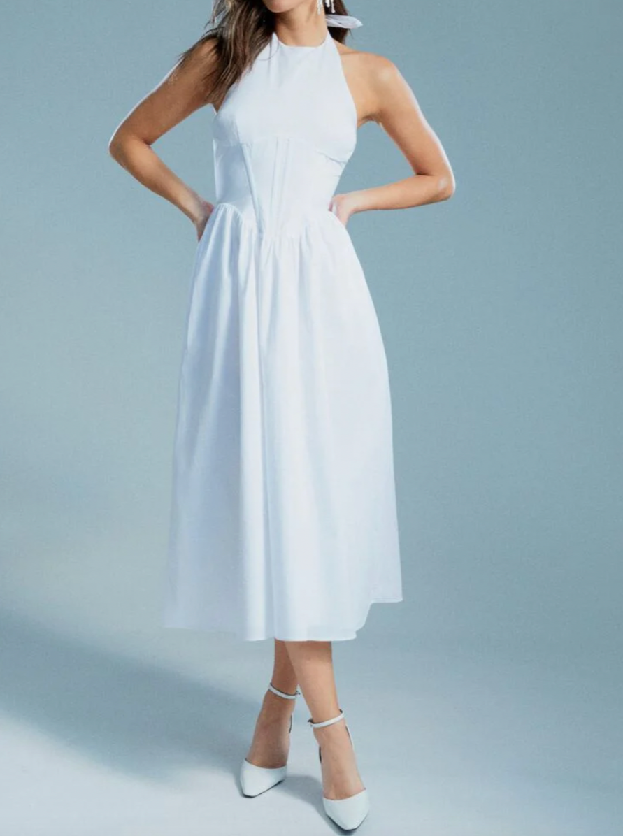Kylen Poplin Midi Dress - Orchid White | Salt Nantucket Salt Boutique Kylen Poplin Midi Dress - Orchid White | Salt Nantucket Salt Boutique