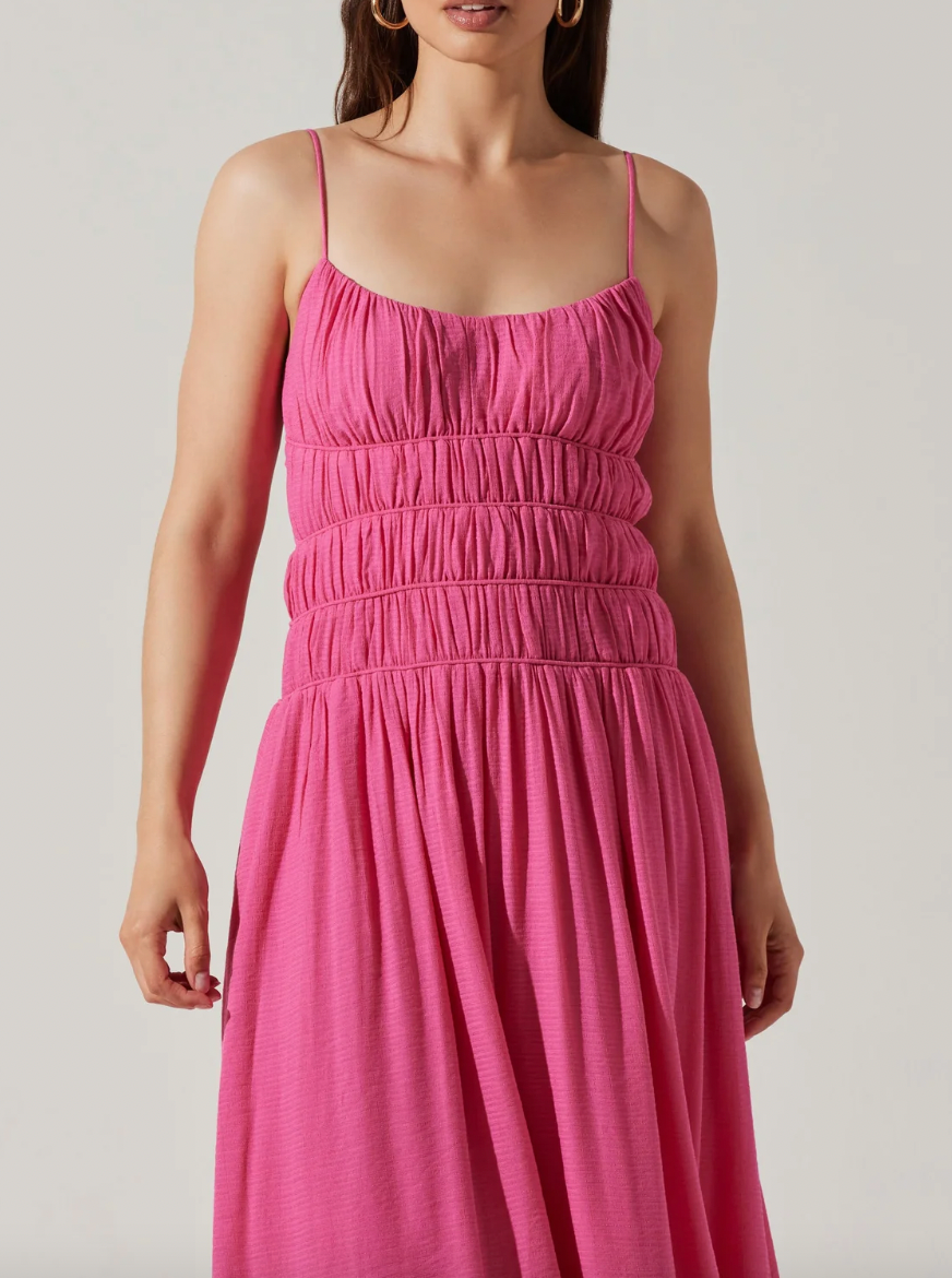 Andrina Smocked Midi Dress