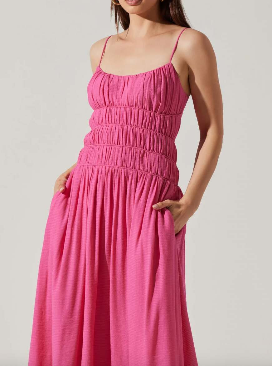 Andrina Smocked Midi Dress