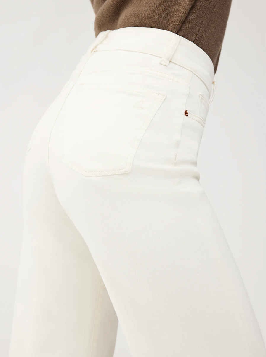 Hepburn Wide Leg High Rise - Eggshell