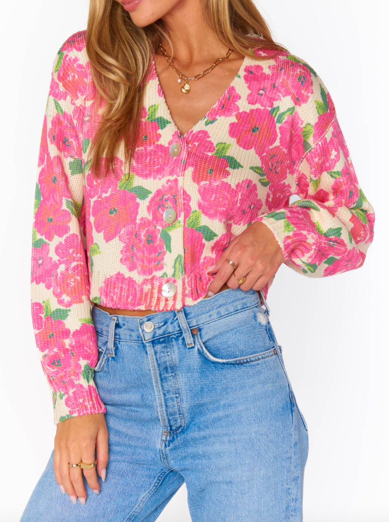 Clemmie Cardi - Pink Floral Soiree Knit | Salt Nantucket – Salt Boutique Clemmie Cardi - Pink Floral Soiree Knit | Salt Nantucket – Salt Boutique