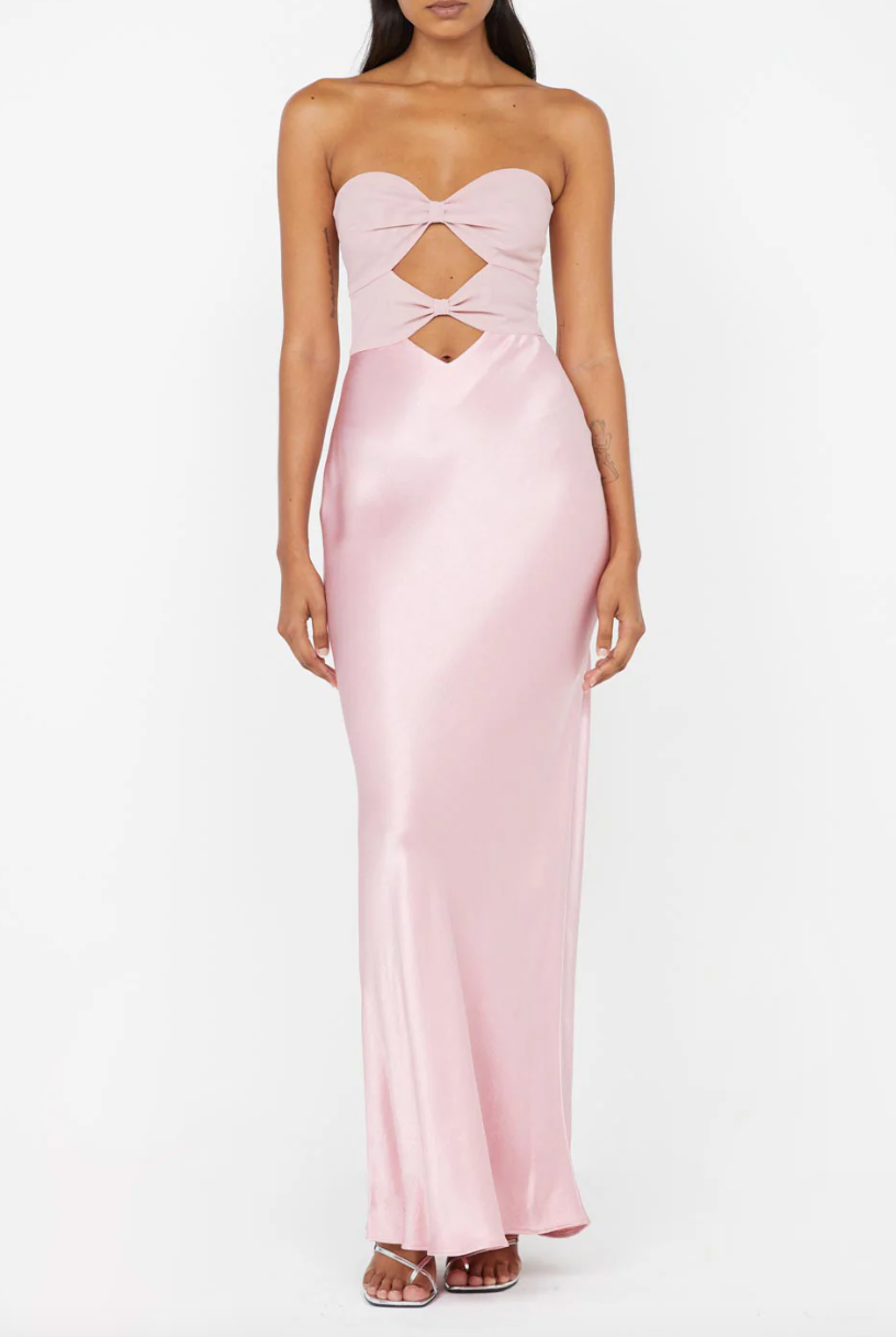 Halle Strapless Dress - Dusty Pink