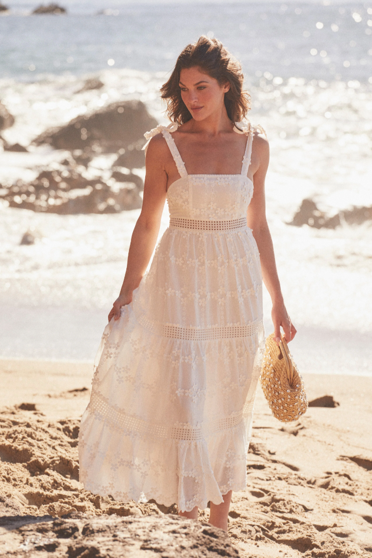 white boutique maxi dress Poppy Dream Maxi Dress Cream