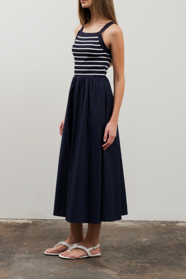 Square Neck Sweater Tank Midi Dress