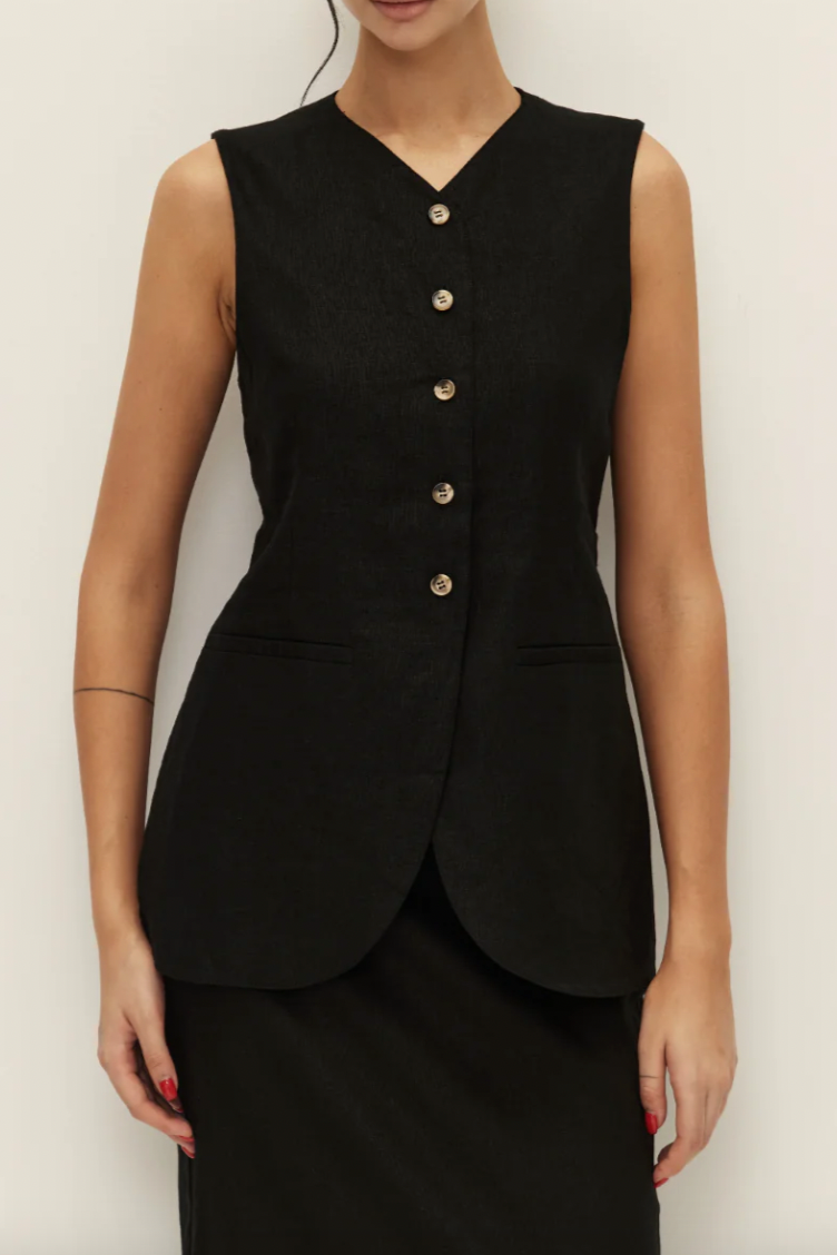 Camille Linen Vest
