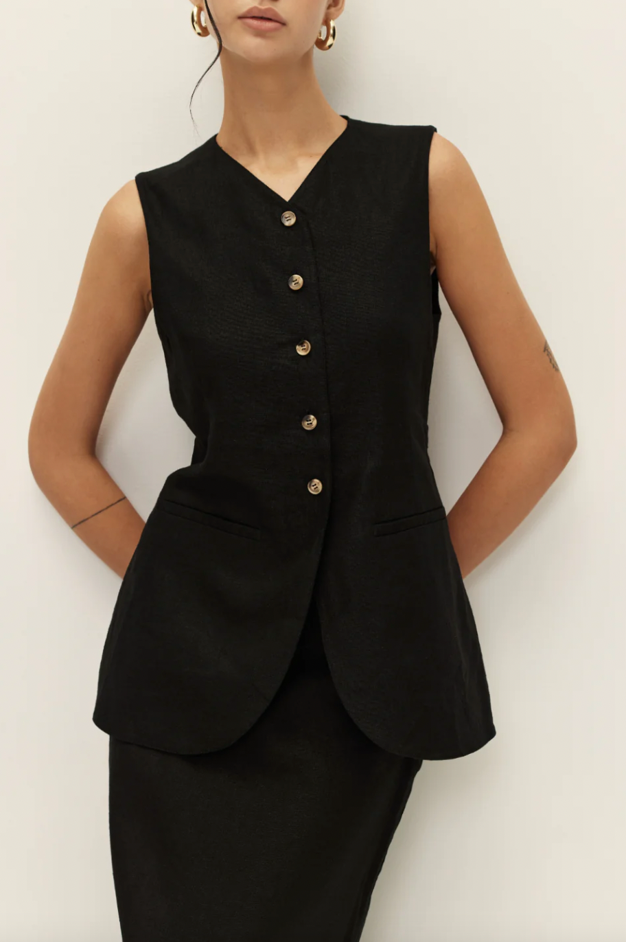 Camille Linen Vest