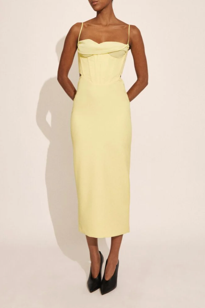Bardot Martini Midi Dress Limoncello