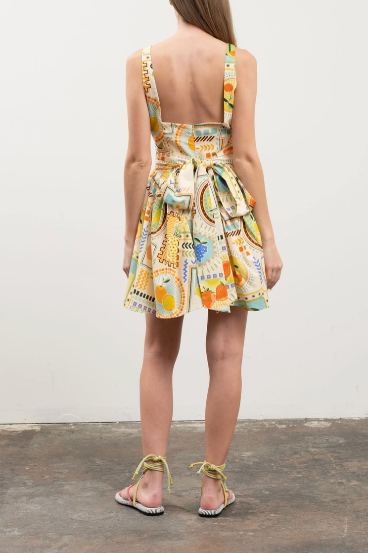 Fruit Tile Corset Mini Dress