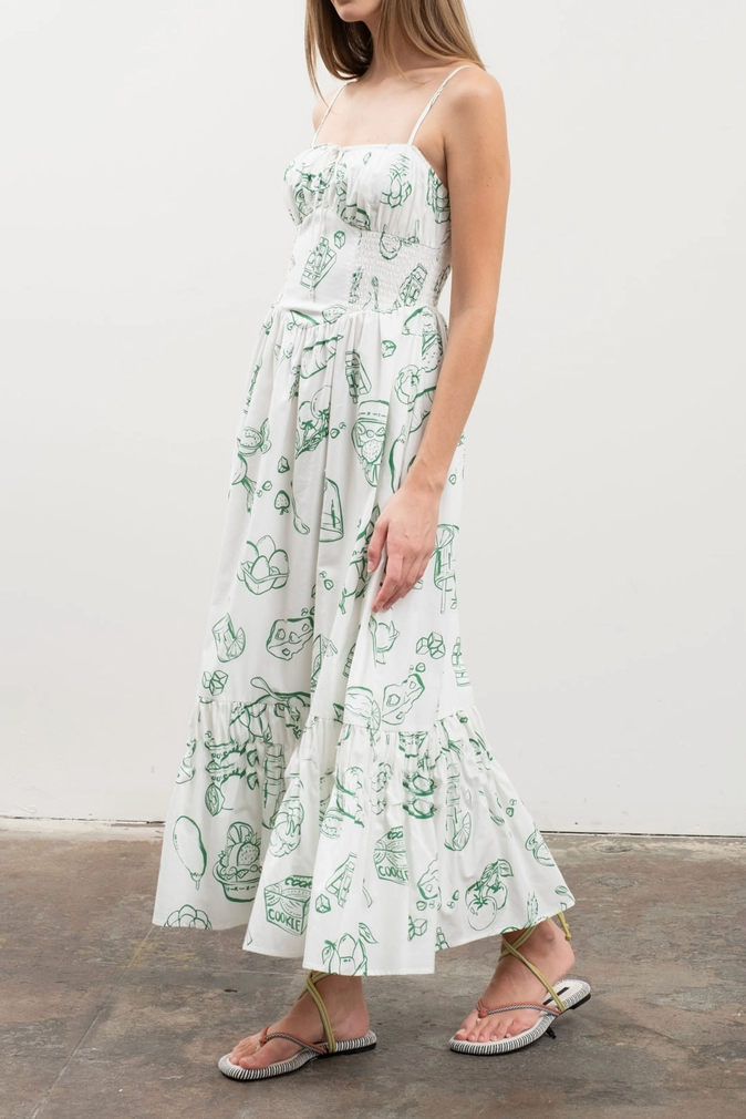 Smocked Waist Midi Dress