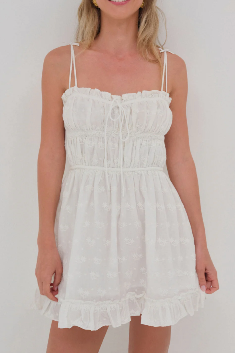 Edie Eyelet Slip Mini Dress