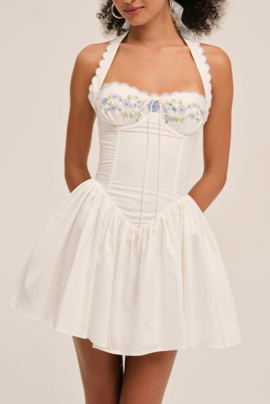 Tea Time Poplin Bustier Mini Dress - White | Salt Nantucket Salt Boutique Tea Time Poplin Bustier Mini Dress - White | Salt Nantucket Salt Boutique