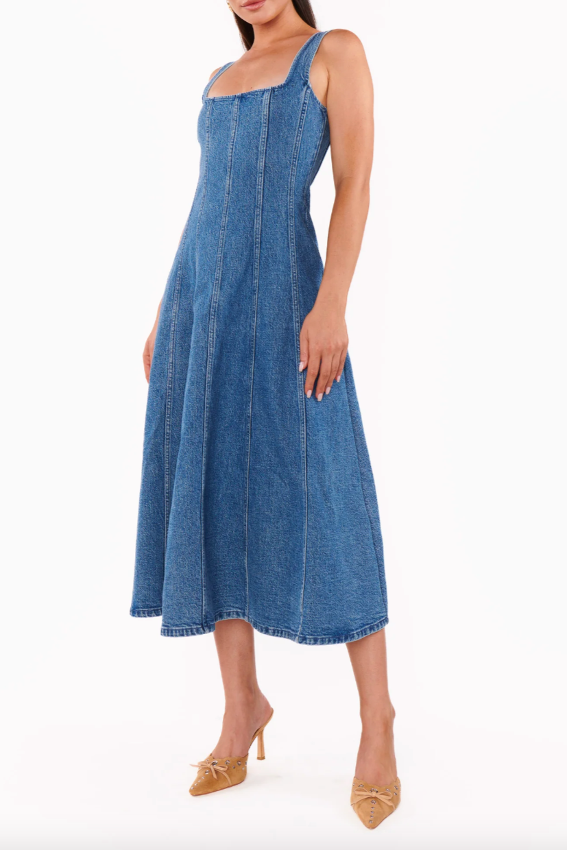 Prim Midi Dress - Windy Indigo