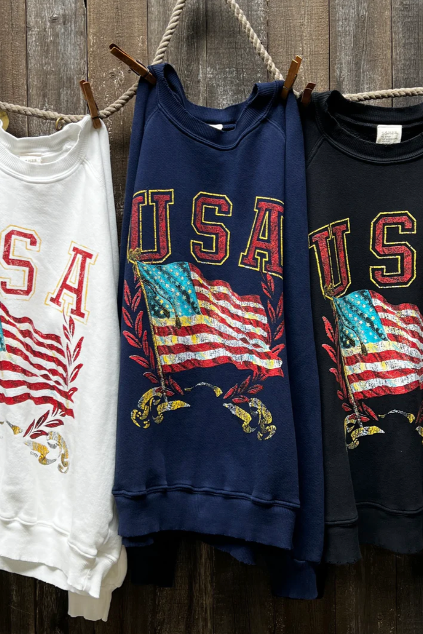 USA Flag Graphic Sweatshirt