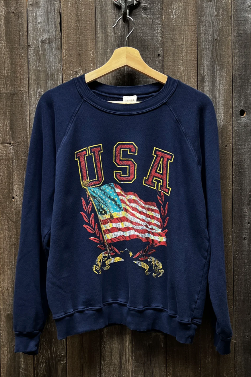 USA Flag Graphic Sweatshirt