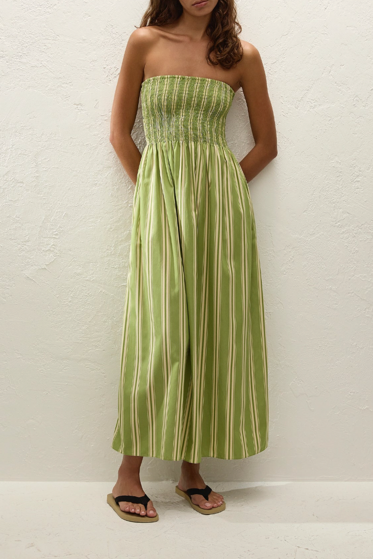 Faithfull | Women's Jamie Midi Dress Ombre Stripe Juniper