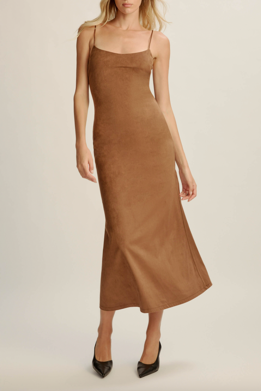 Bardot Nadira Vegan Suede Dress Chocolate