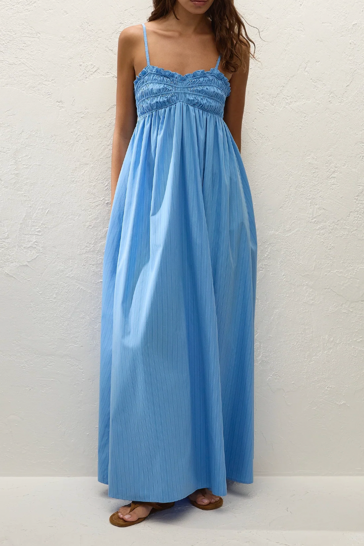Presa Maxi Dress - Mico Pinstripe Azul | Salt Nantucket Salt Boutique Presa Maxi Dress - Mico Pinstripe Azul | Salt Nantucket Salt Boutique