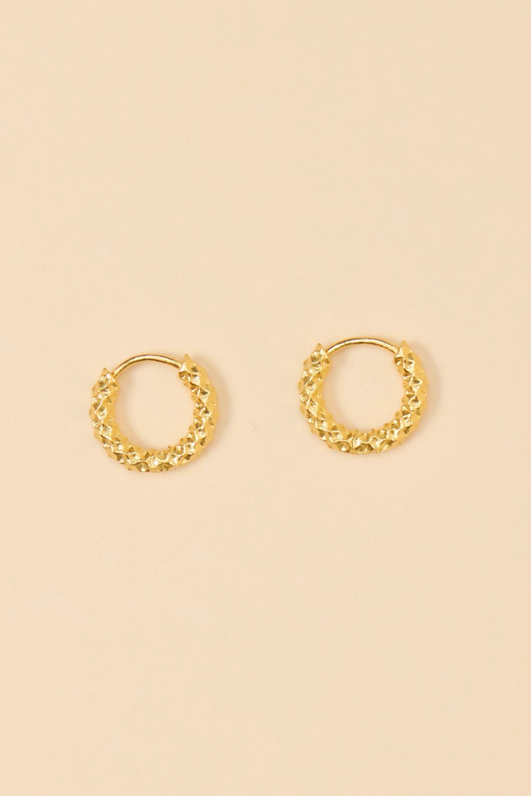 Serendade Textured Mini Hoop - Gold