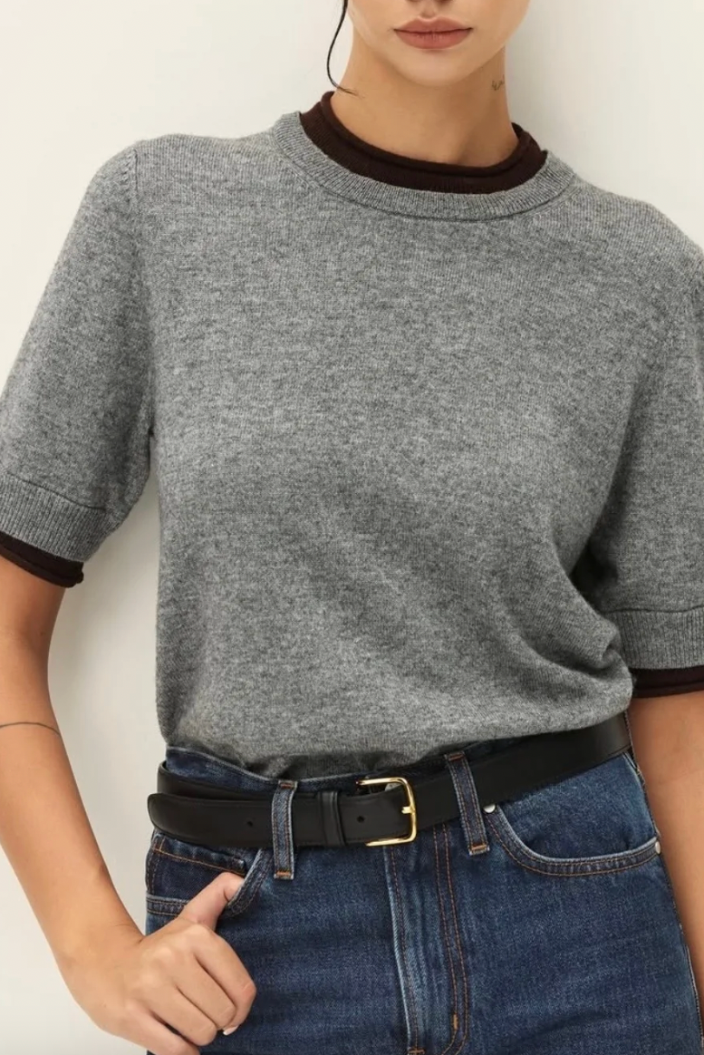 Sloane Contrast Crew Neck Sweater