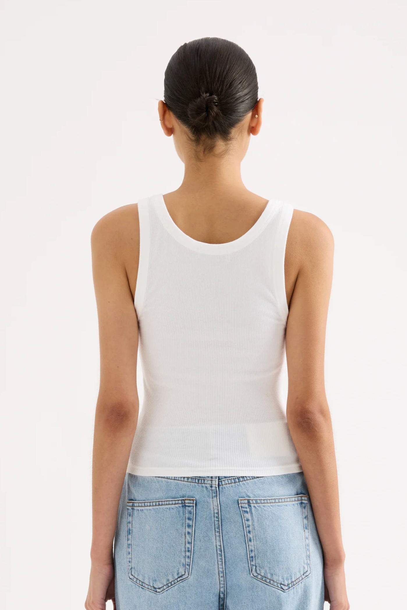 Organic Rib Singlet - White