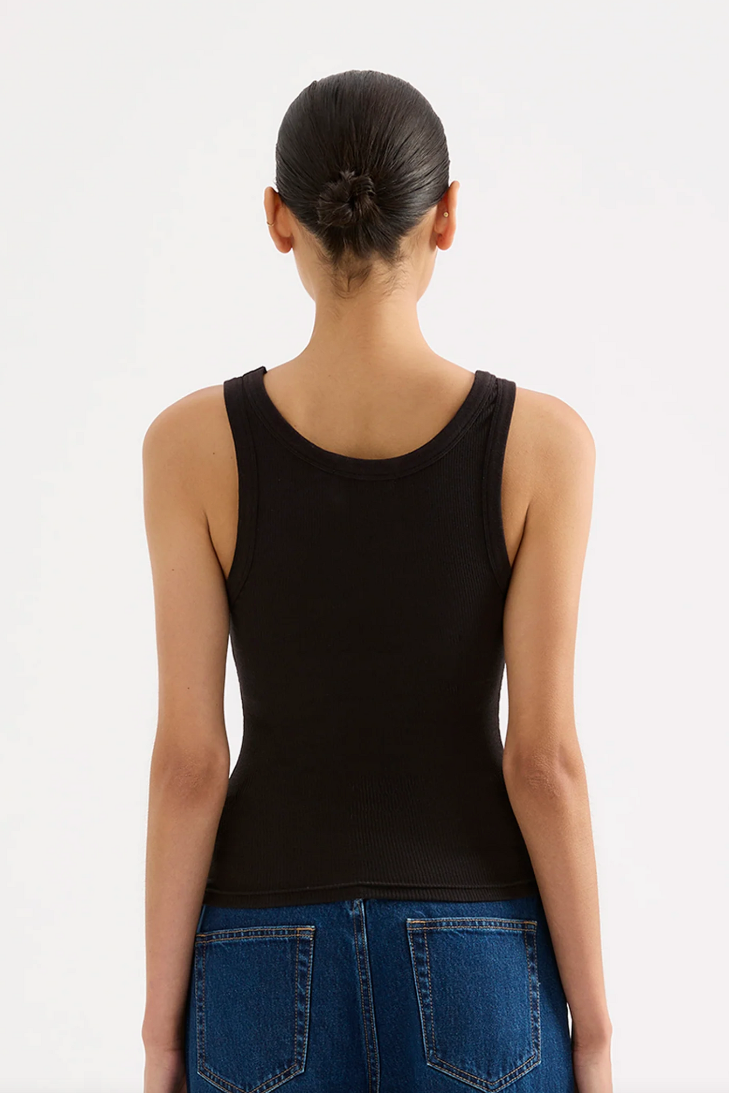 Organic Rib Singlet - Black