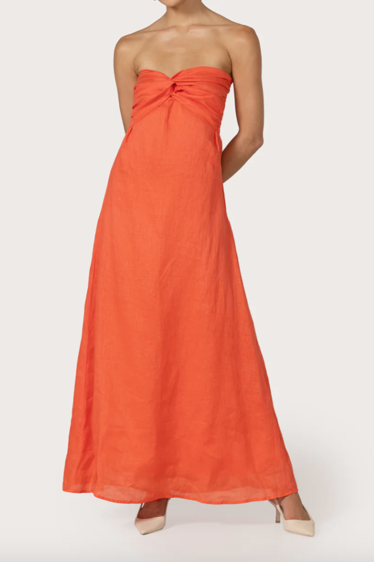 Lusana Melody Maxi Linen Dress in Salsa M / Salsa Lusana Melody Maxi Linen Dress in Salsa M / Salsa