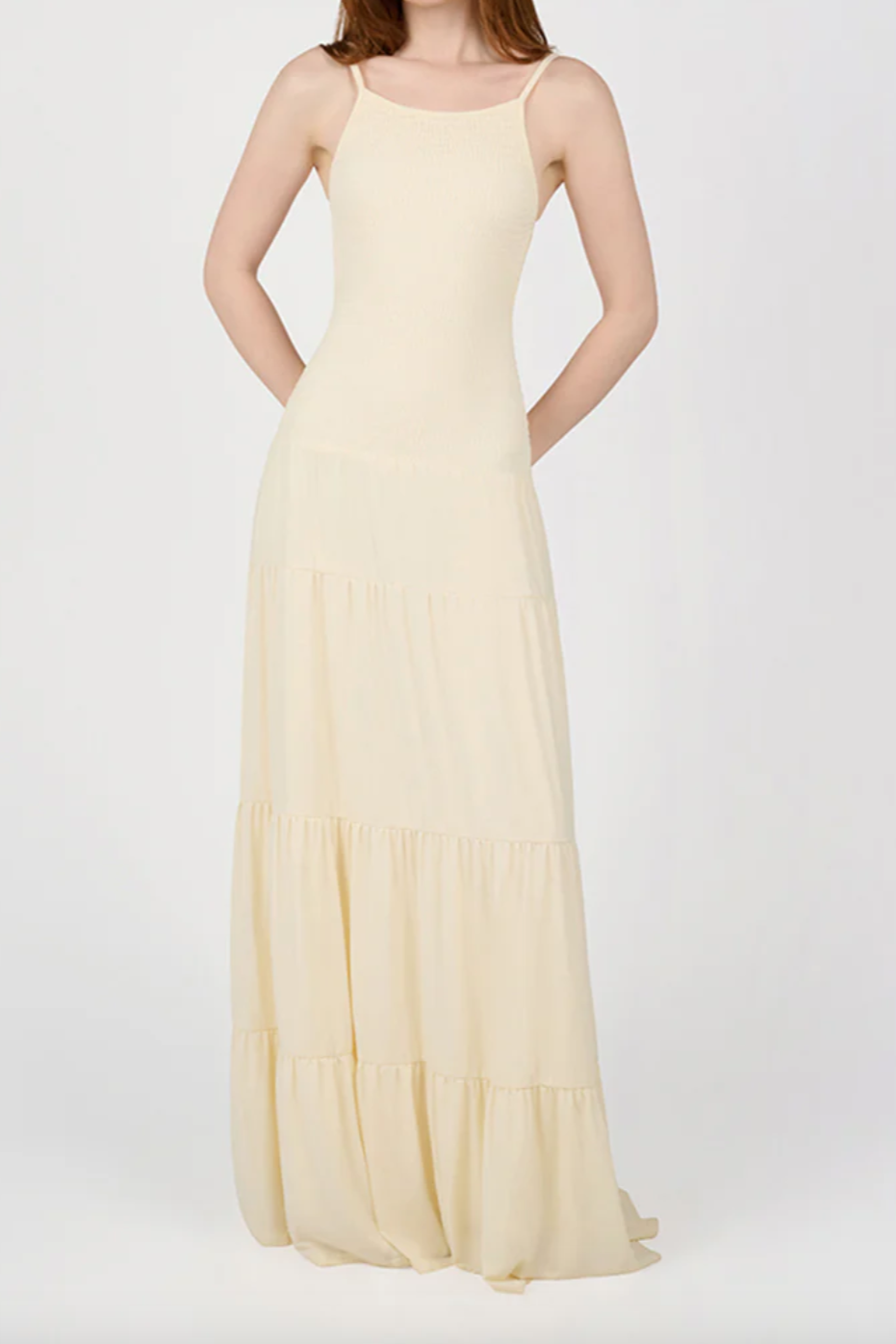 Smocked Drop Waist Maxi Dress
