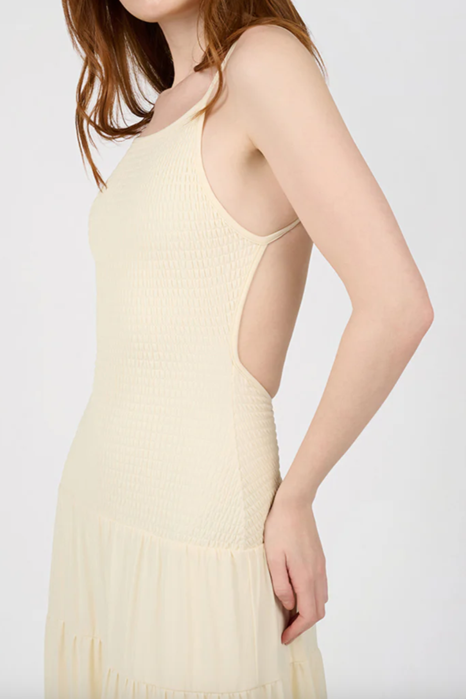 Smocked Drop Waist Maxi Dress