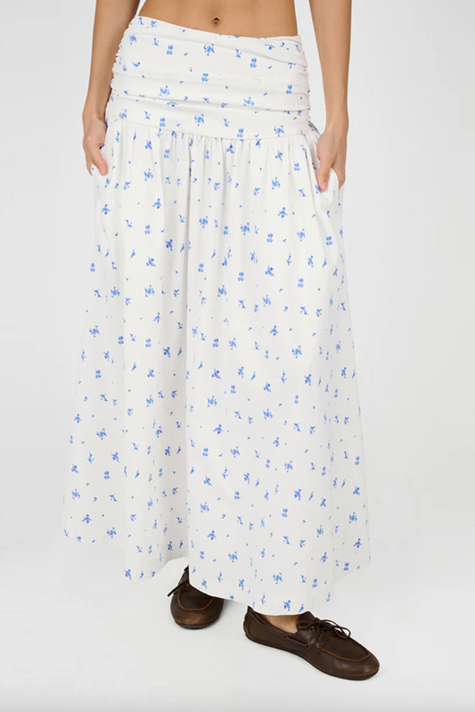 Ruched Waist Midi Skirt