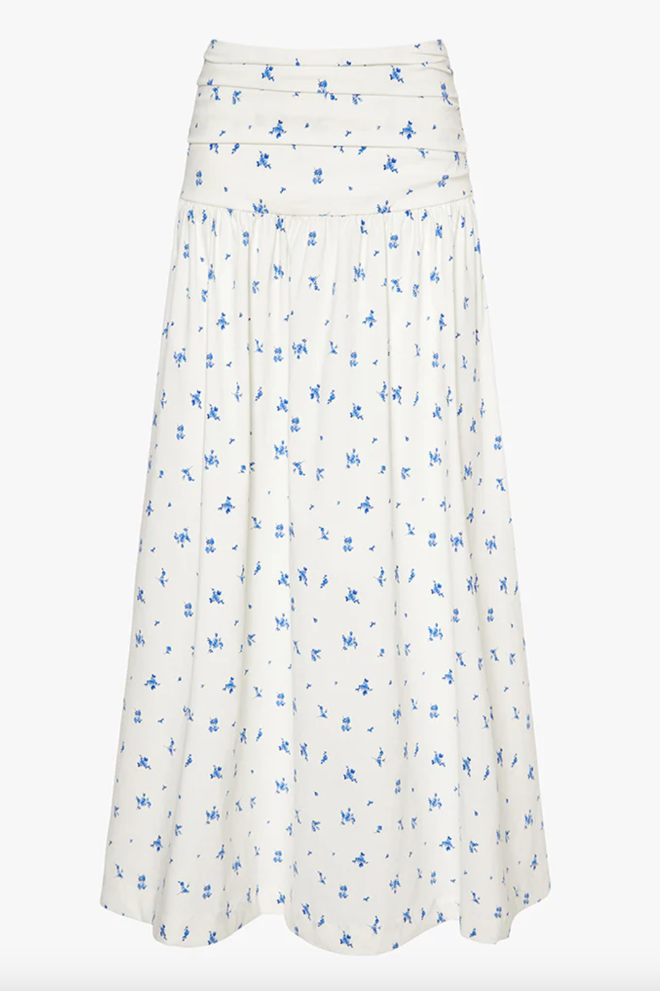 Ruched Waist Midi Skirt