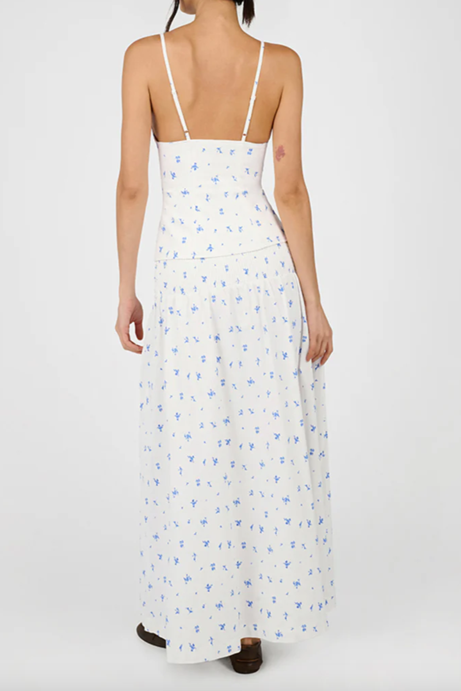 Ruched Waist Midi Skirt