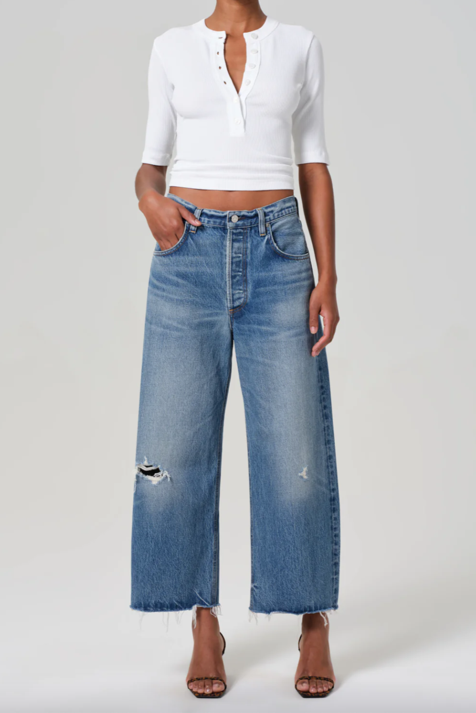Ayla Raw Hem Cropped- Solano