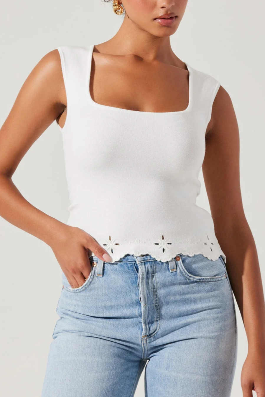 Ellamay Sweater Top - White