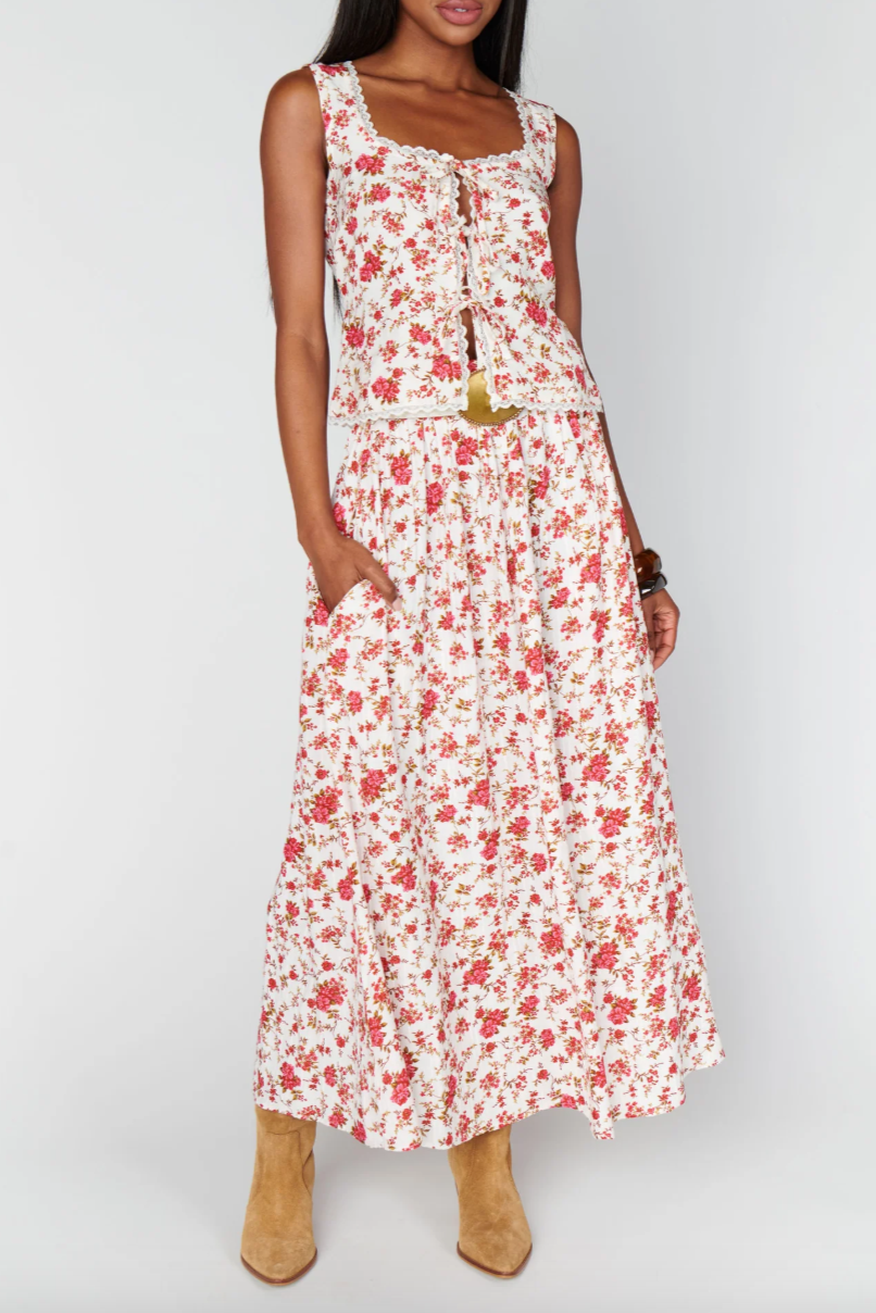 Adrianna Maxi Skirt- Southern Roses