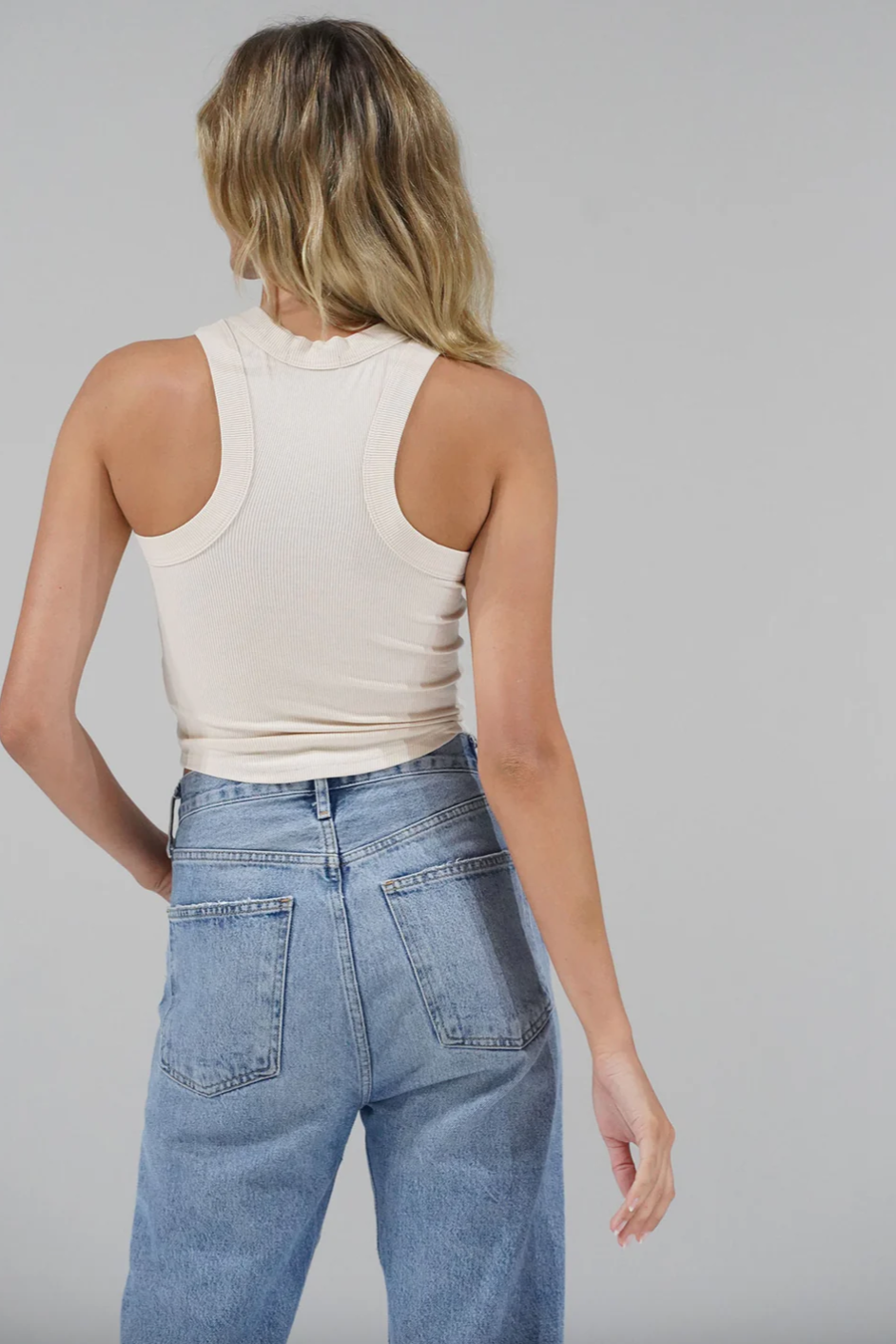 Detra RIbbed Tank- Bone