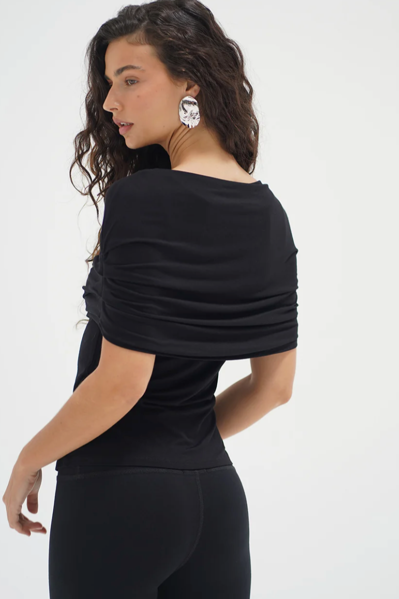Rylie Shawl Top - Black
