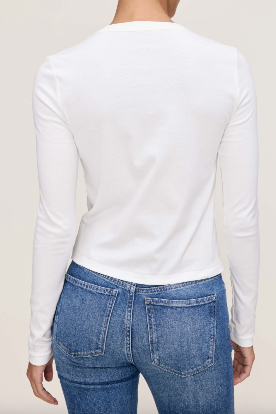 Baby Tee - Long Sleeve White