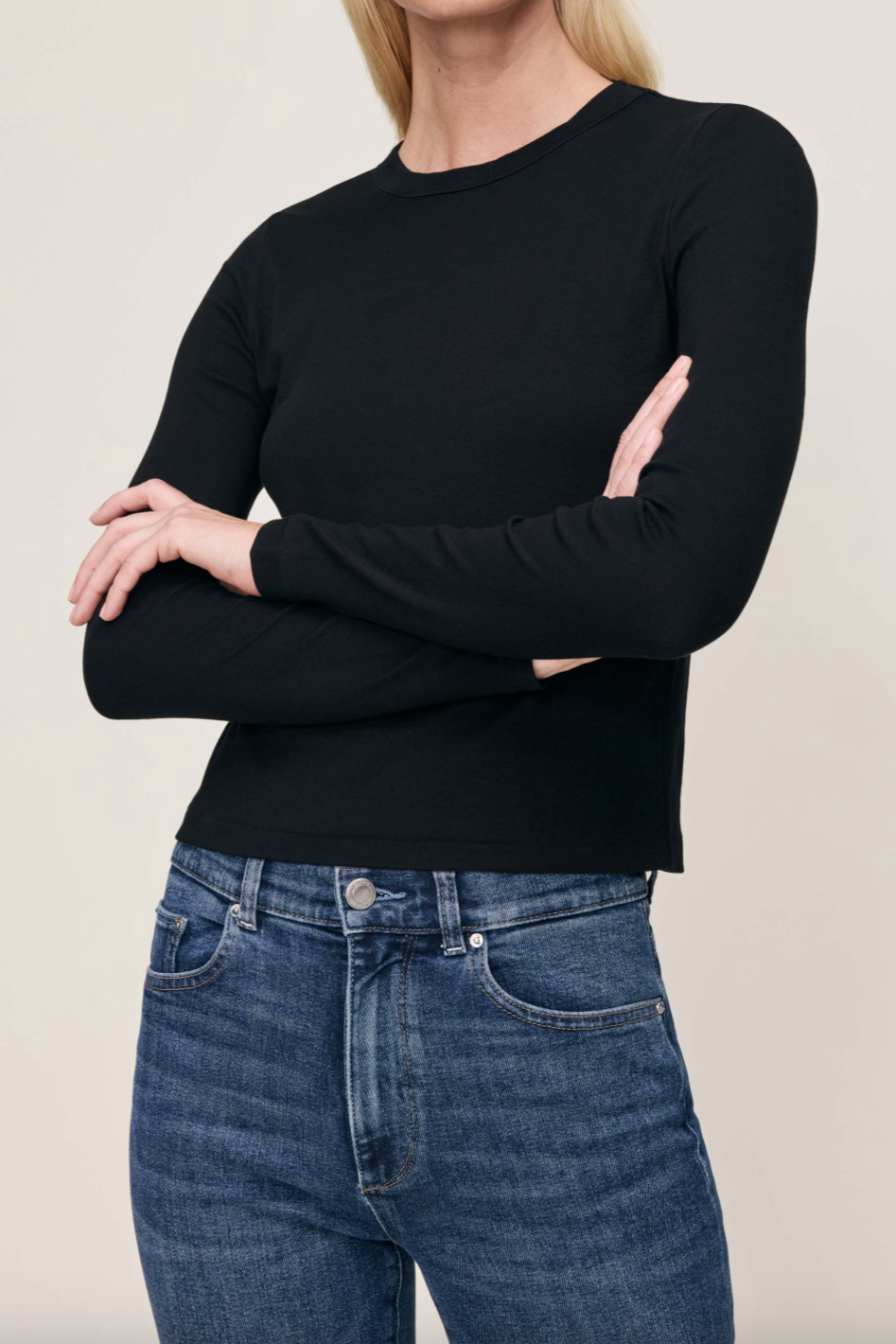 Baby Tee Long Sleeve- Black