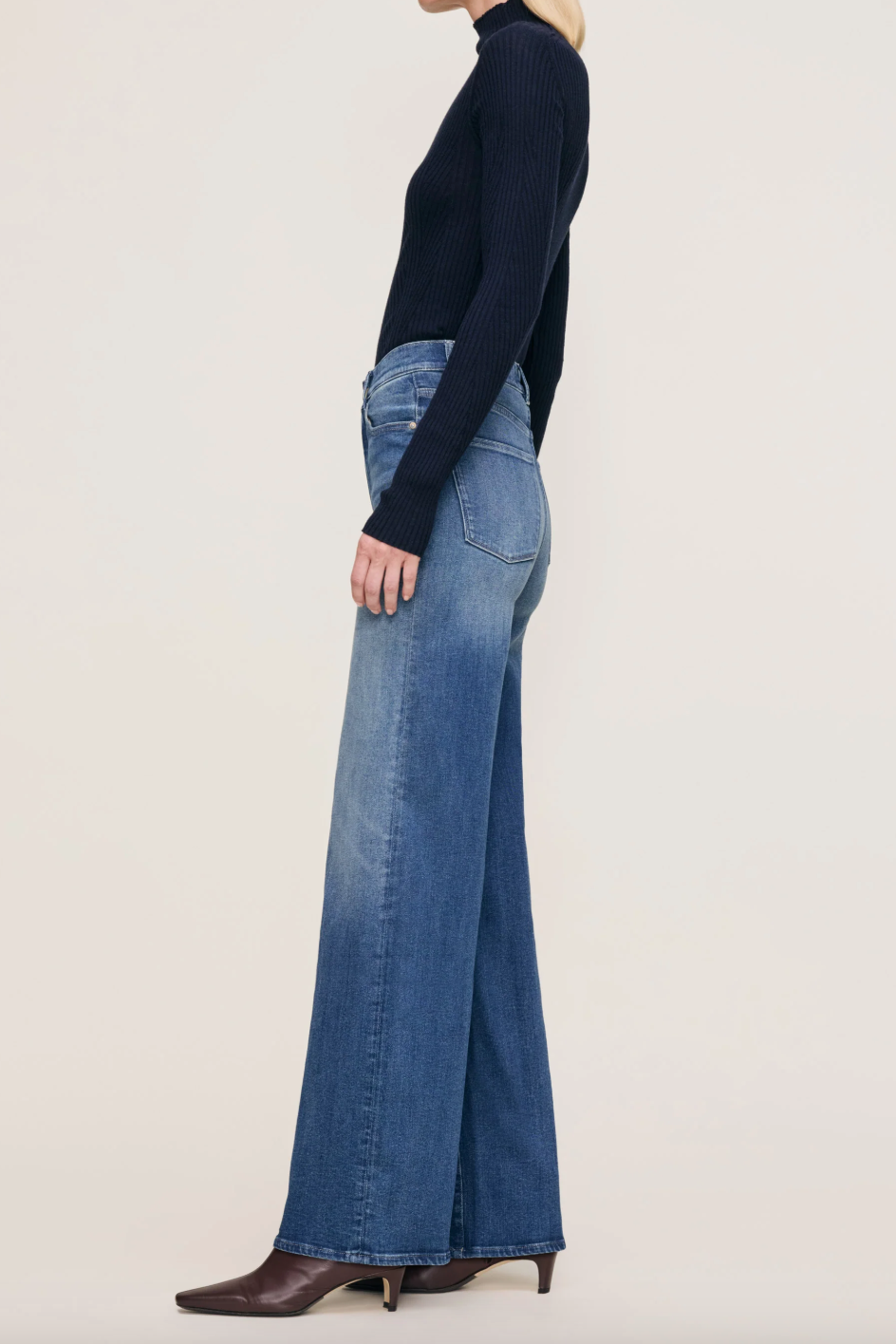 Hepburn Wide Leg High Rise 32" Jeans - Oceanside